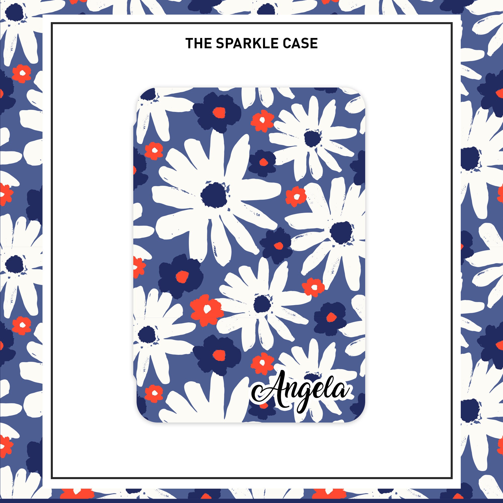 Custom Y2K Checkerboard Flowers Custom Name Kindle Case Kindle Paperwhite  Case, Free Personalization - The Sparkle Case