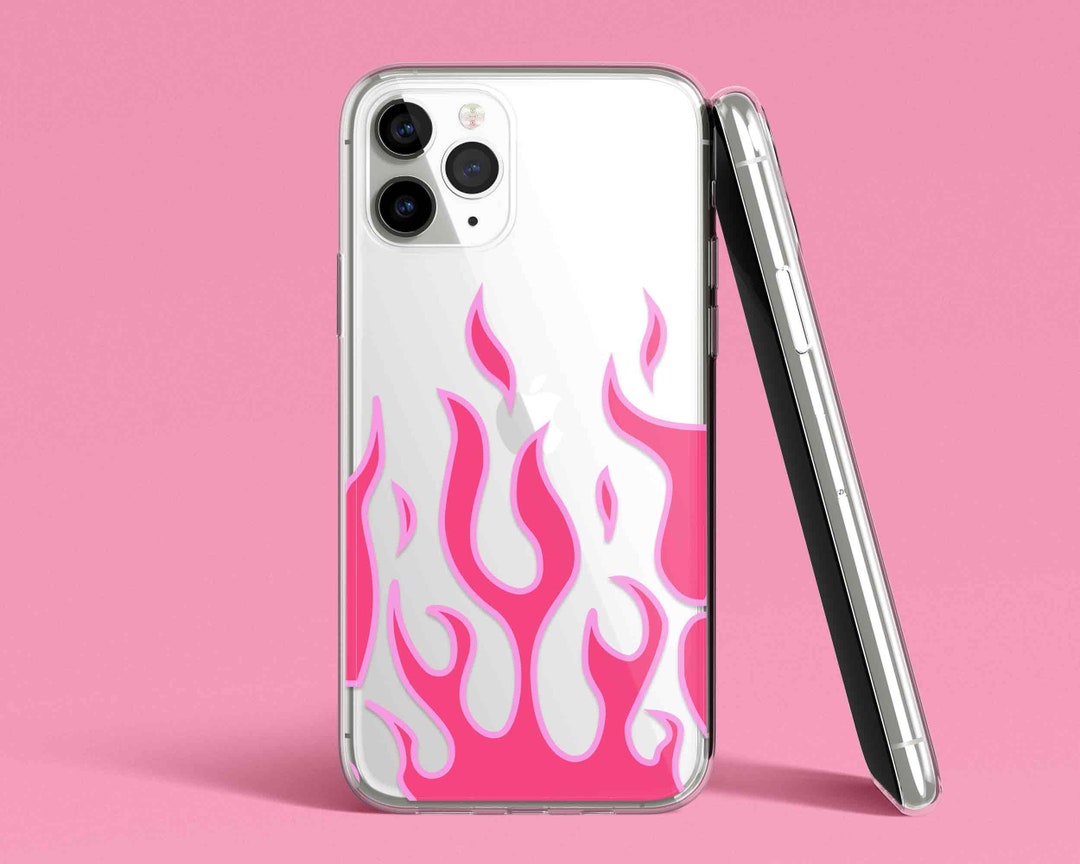 Pink Flames Fire Iphone Case Clear Iphone Case Iphone Case - Etsy