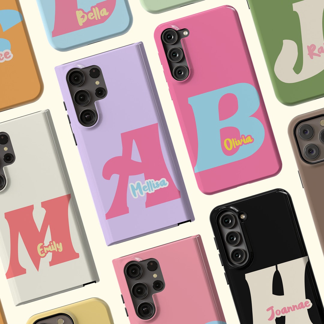 Big Custom Initial Name Android Case for Samsung Galaxy S23, S23plus ...