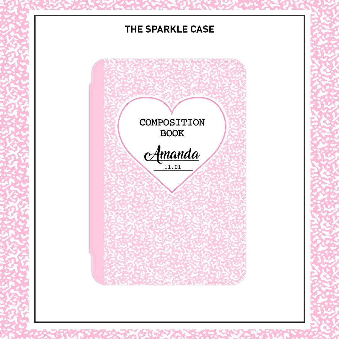 Pink Composition Notebook W/o Stickers Kindle 6 2022 Case Kindle Cover
