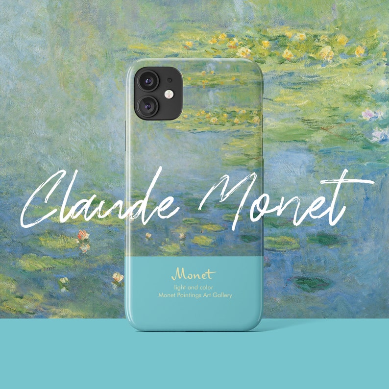 Funda para iPhone con diseño de nenúfares de Monet: cubierta de pintura de bellas artes imagen 1
