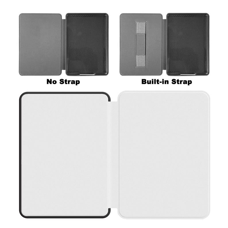 Personalized Kindle Case with Hand Strap, Magnetic ColorSoft Paperwhite Case, Clear Back Custom Cover image 7