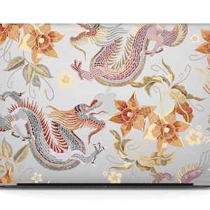Floral Dragon MacBook Case: 3D UV Print Hard PC Cover