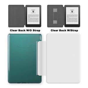 Personalized Kindle Case with Hand Strap, Magnetic ColorSoft Paperwhite Case, Clear Back Custom Cover image 8