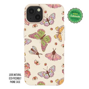 MagSafe Sustainable Butterfly iPhone 15 Pro Max, iPhone 15, 14 Pro Max, 14 Pro, 13, 12, 11, XR, Compostable, Natural Texture, Biodegradable