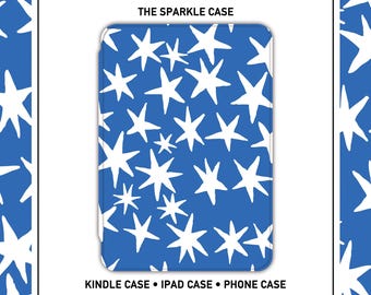 Kindle-Hülle mit blauen Sternen, passend für Paperwhite 6,8"/7", 10./11./12. Generation, maßgeschneiderte Schutzhülle