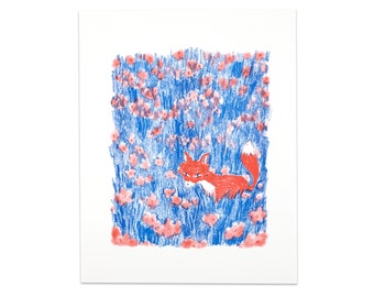 Fox - Risograph Print