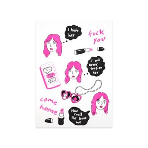 Please Stay - A4 Risograph Print