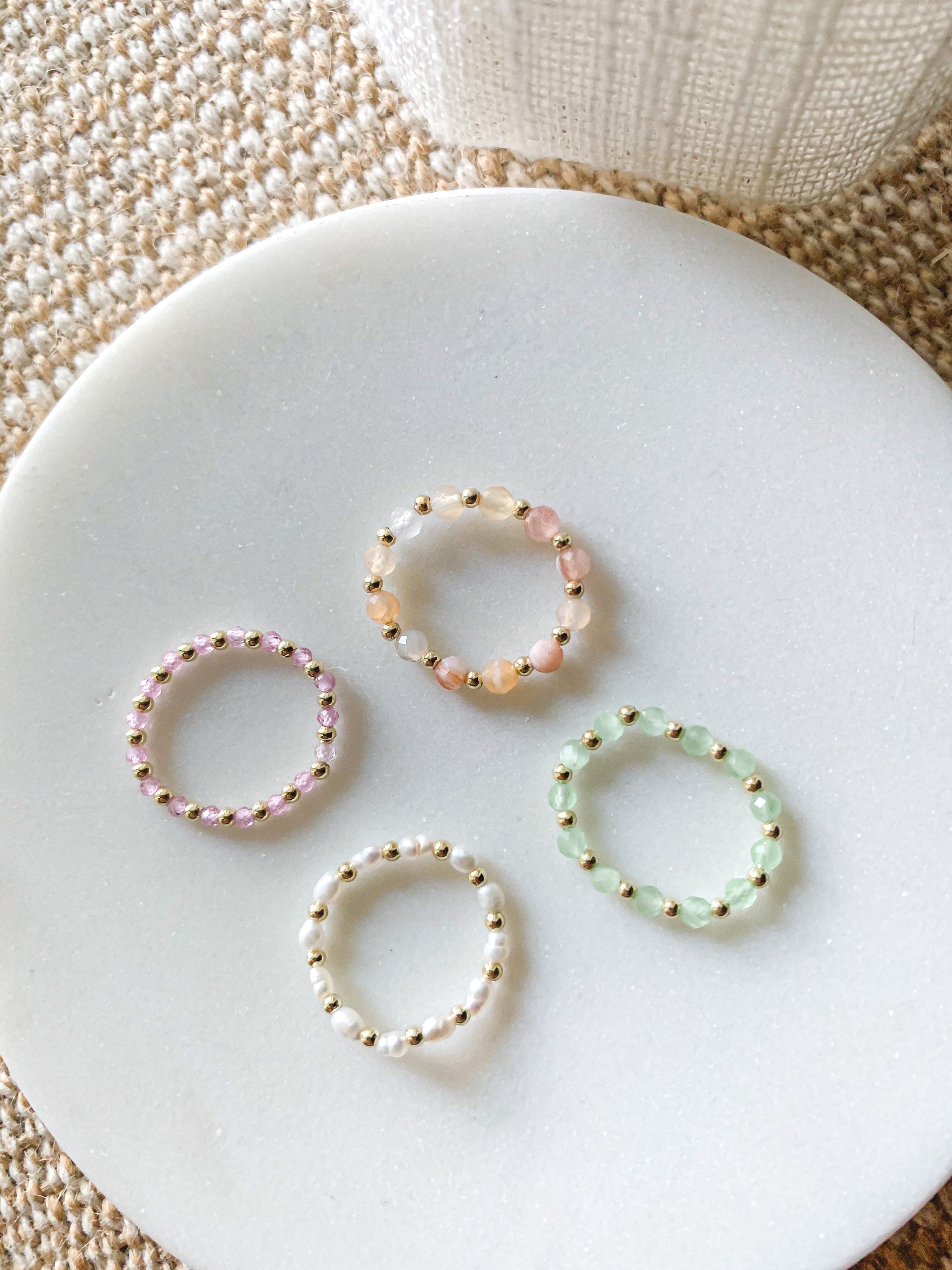 Beaded elastic ring Etsy