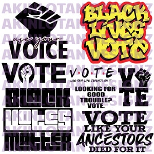 Vote Bundle SVGs PNGs Black Empowerment Cricut Silhouette Cutting Machines