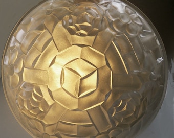 Vintage Glass Globe Pendant Lamp Art Deco Orb Ceiling Lamp 30s 40s Europe