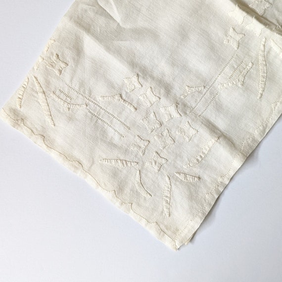 Vintage White Handkerchiefs White on White Embroidered