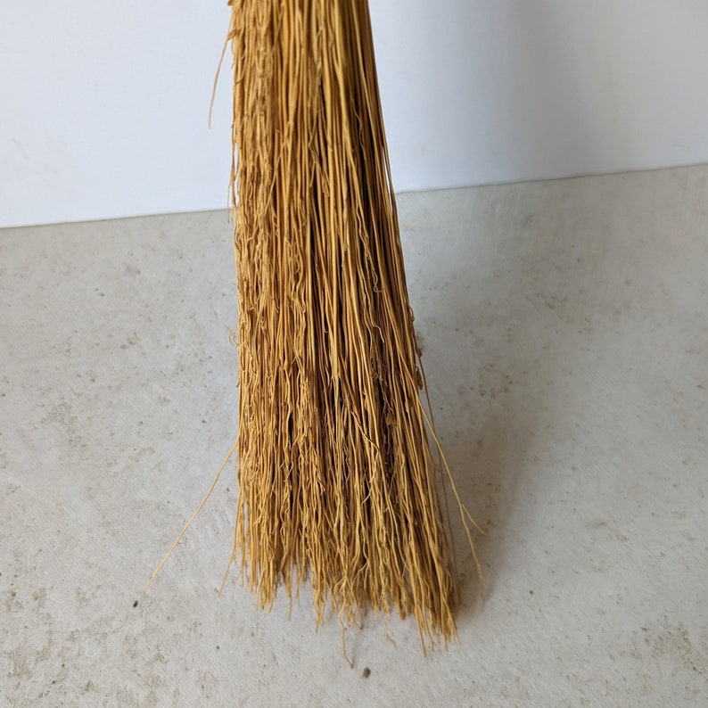 Vintage Hand Made Straw Broom, Handmade Straw Broom, Hand Tied Broom