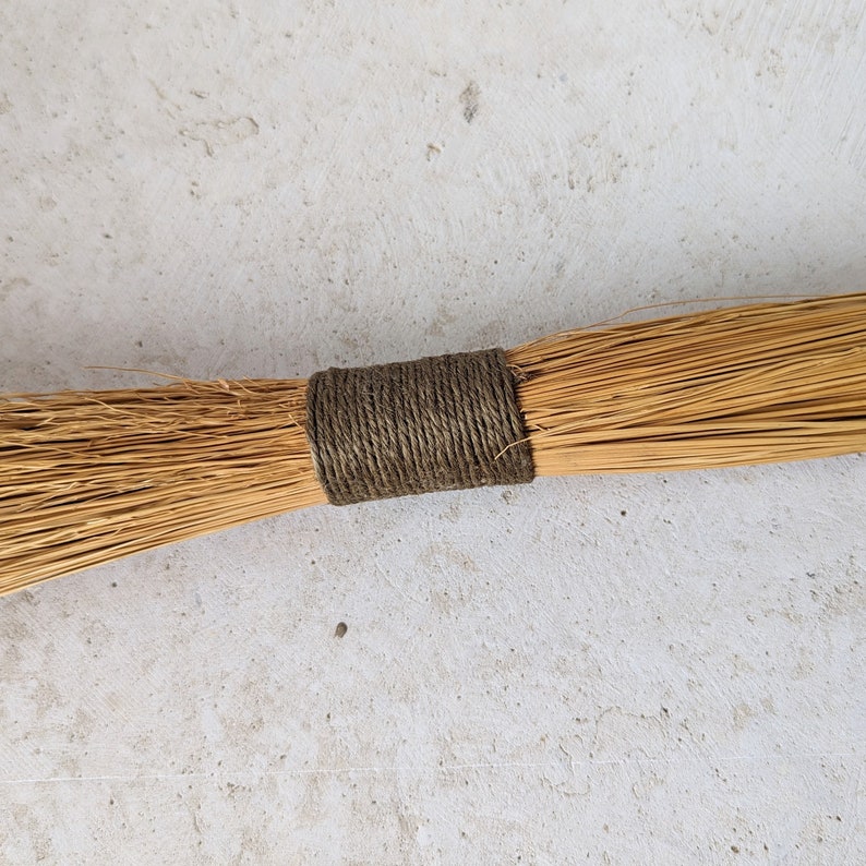 Vintage Hand Made Straw Broom, Handmade Straw Broom, Hand Tied Broom
