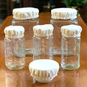 Reusable Fabric Mason Jar Cover, Regular and Wide Mouth Jar Cover, Sustainable Jar Wraps, Reusable Glass & Cup Cover, Eco-friendly Jar Cover