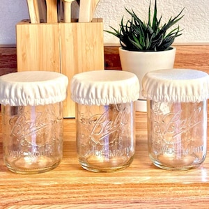 Reusable Fabric Mason Jar Cover, Regular and Wide Mouth Jar Cover, Sustainable Jar Wraps, Reusable Glass & Cup Cover, Eco-friendly Jar Cover