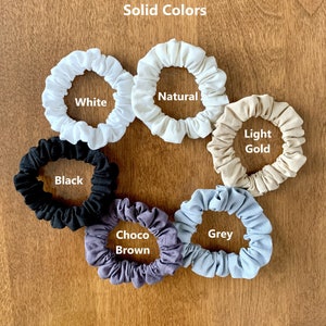 Skinny Cotton Scrunchies, Mini Scrunchies, Minimalist Hair Ties, Multicolor Scrunchies, Hair Accessory, 100% Cotton, Made in USA