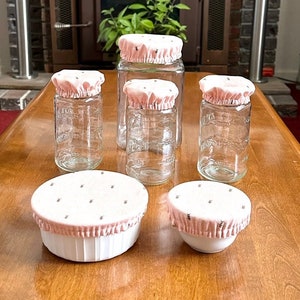 Eco-Friendly Reversible Mason Jar & Glass Covers,  Reusable Honeycomb Cloth for Sourdough, Regular and Wide-Mouth Jar Cover