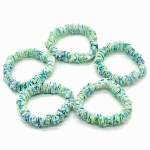5-Pack Skinny Batik Cotton Scrunchie, Handmade Hair Accessory, Eco-friendly & Stylish Hair Tie, Thin Scrunchie, Minimalist Scrunchie