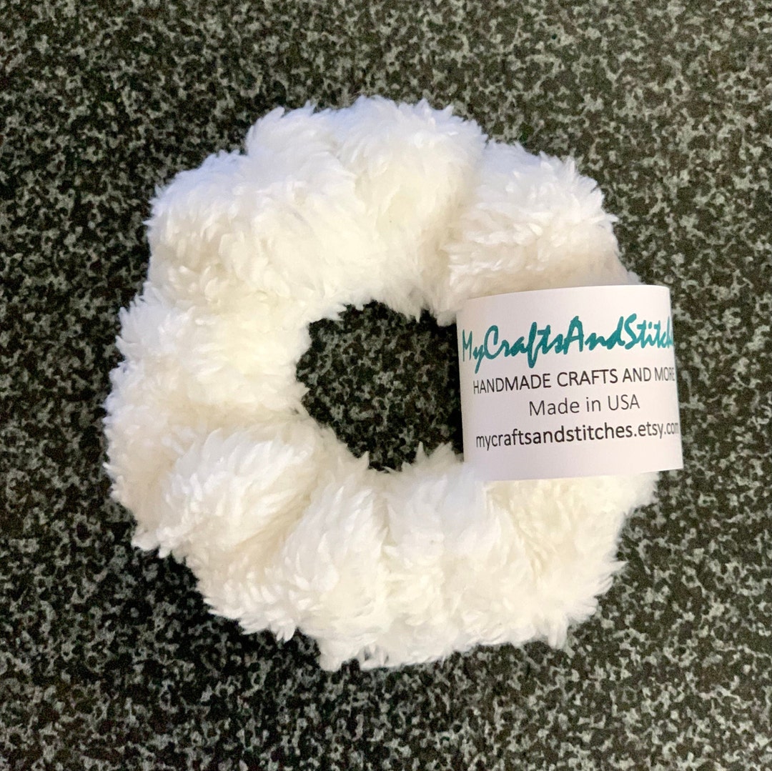 Large White Sherpa Scrunchie, Big Soft and Fluffy Scrunchie, White Scrunchie, Made in USA - Etsy