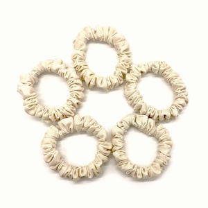 Skinny Cotton Scrunchie, 5-Pack Neutral Skinny Scrunchie, Mini Scrunchies, Small Hair Ties, Hair Accessory, Minimalist Scrunchie, Natural
