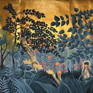 hand-painted  wallpaper--custom panel size and pattern available