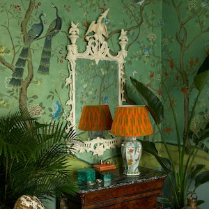 Jardín de pavos reales, murales de papel pintado chinoiserie, impresiones de papel pintado de alta calidad