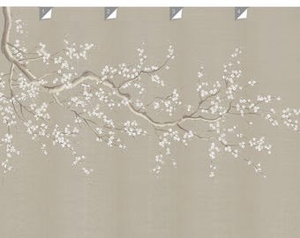 Papel pintado de seda con flores de ciruelo pintadas a mano, estilo chinoiserie, panel a medida para adaptarse a la pared.