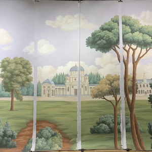 Early view of India,  Panoramic wallpaper,  Hand Painted wallpaper,-----shipping approval for the finished order