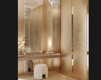 Handmade Metallic Leaf Wallpaper, Precious Metals Collection