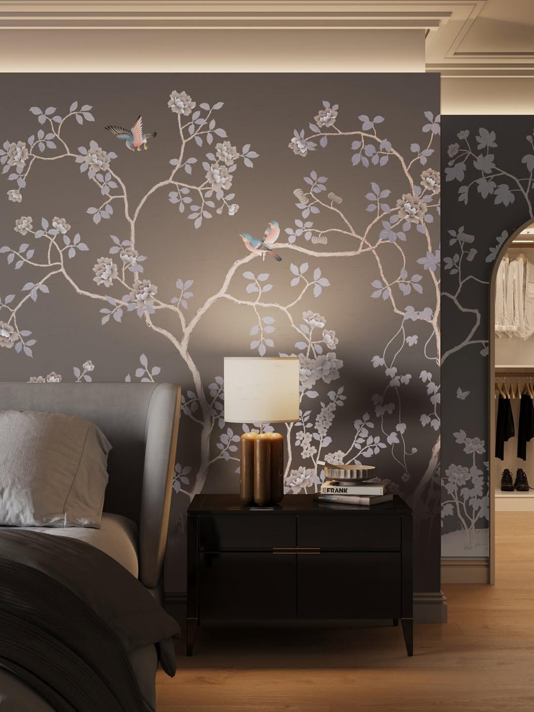 Hand-painted Chinoiserie Wallpaper, Customized Design, Material as Well ...