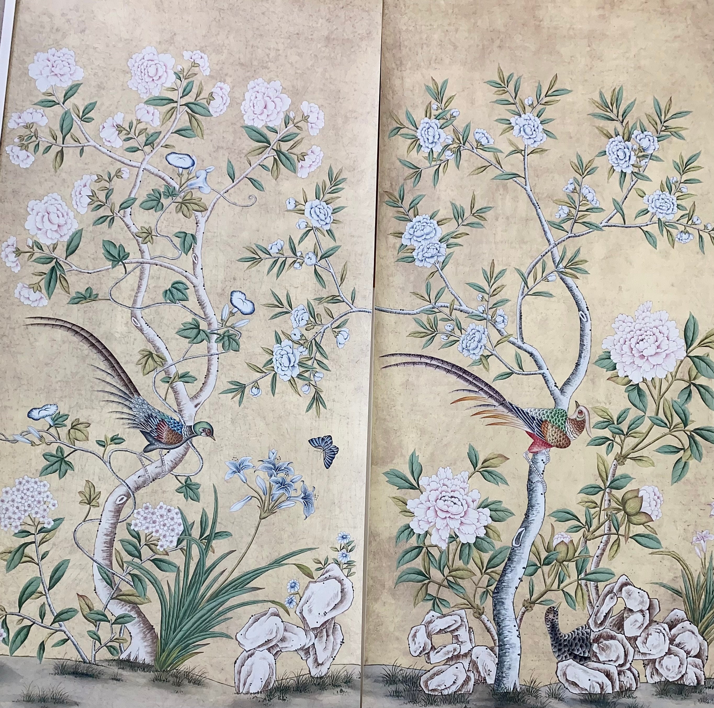 Chinoiserie Cream Panels Set of 2two Classic - Etsy