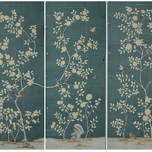 Peony Garden  Hand-painted chinoiserie wallpaper, chinoiserie panels--custom order  available