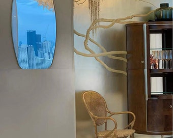 36"*96".  Wisteria Wallpaper Hand Painted Wallpaper on Champagne Metallic Gilded Paper 3ft W X 8ft H/Panel
