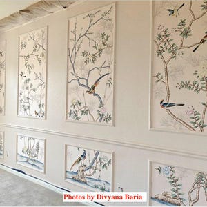 w36&quot; * 96&quot; * 4PS, Chinoiserie  Wallpaper, pink wallpaper, Custom basic ground color vailable