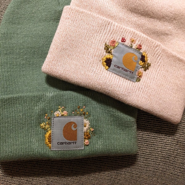 Wildflower Hand-Embroidered Carhartt Beanie