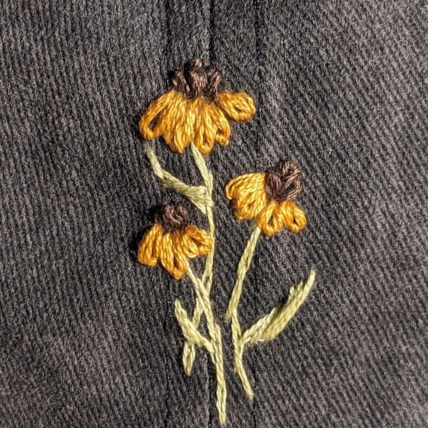 KIDS Flower Hand-Embroidered Baseball Cap - Child Size