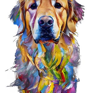 Golden Retriever Oil Painting, Wall Decor, Home Decor, Dog Painting