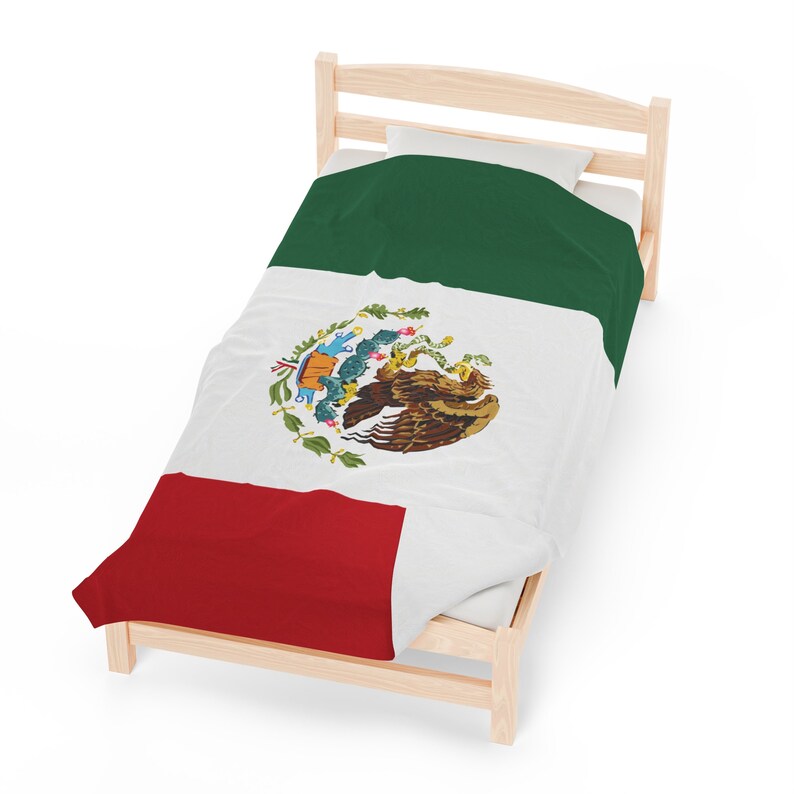 Mexican Flag Velveteen Plush Blanket Etsy