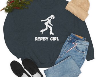 Felpa girocollo unisex in misto pesante Roller Derby