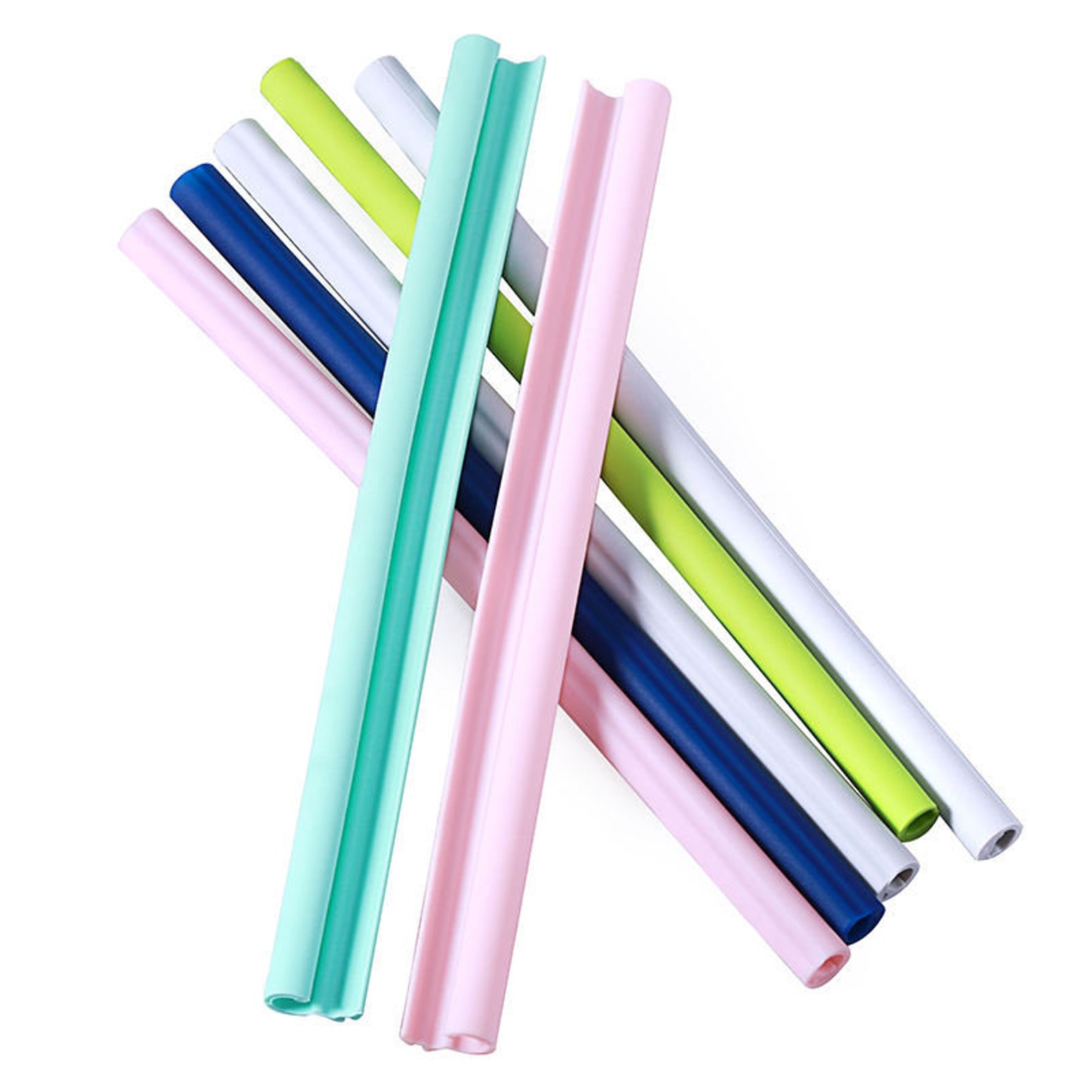 Silicone Travel Straws with Case Portable & Foldable Split Etsy