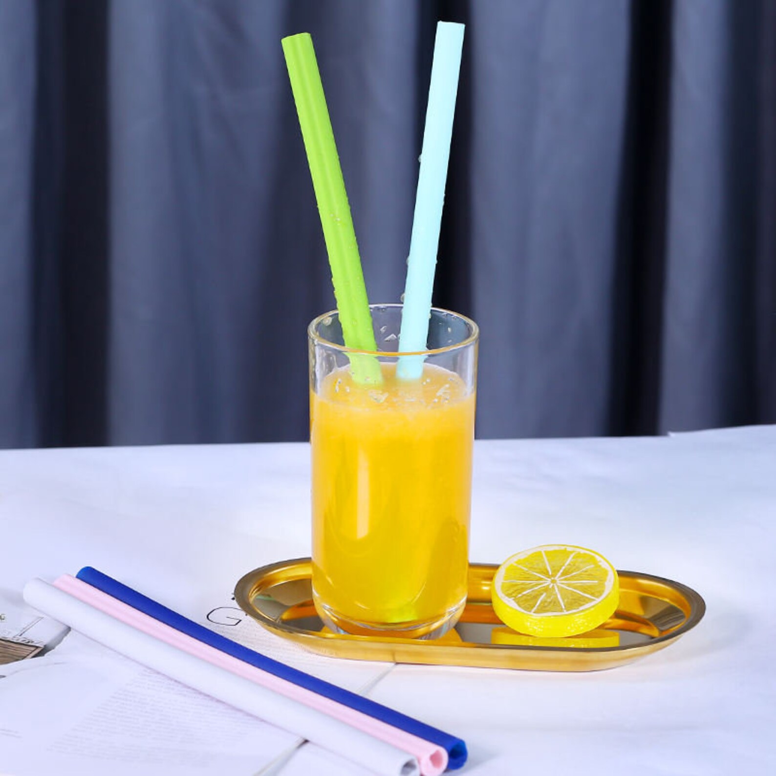 Silicone Travel Straws with Case Portable & Foldable Split Etsy