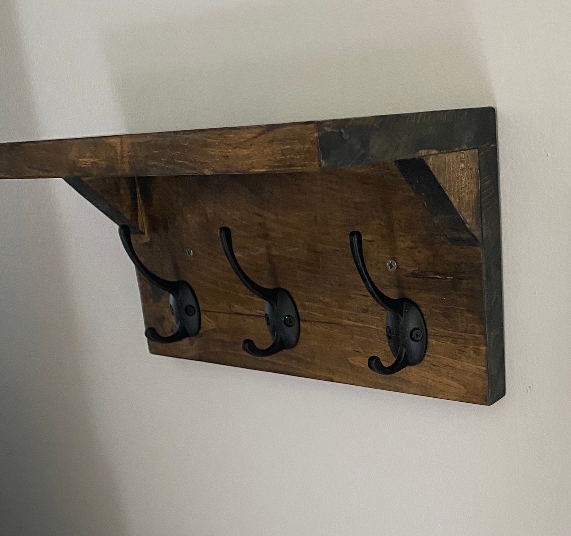 Entryway Small Shelf and Hooks Etsy