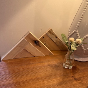 Reclaimed Wood Herringbone Mountain Decor