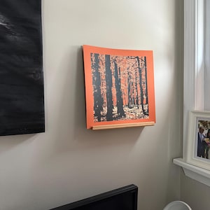 Floating Picture Ledge Wooden Wall Art Display, Made from Reclaimed Wood for Art Display