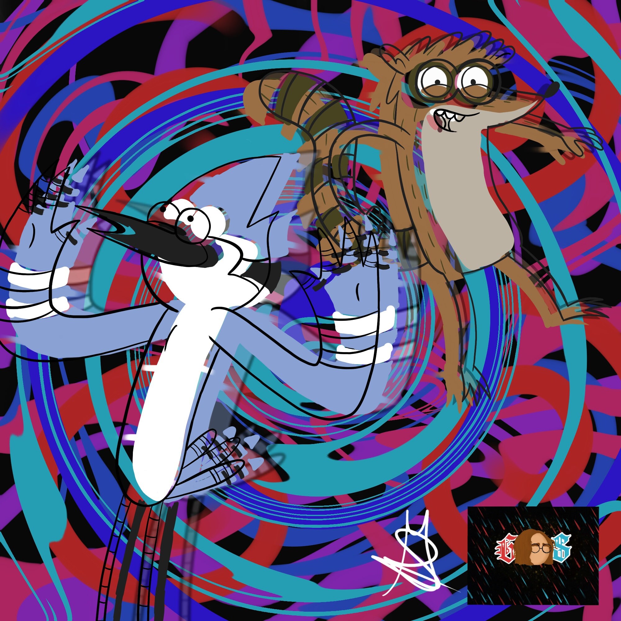 Mordecai and Rigby Tripping