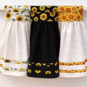 Sunflower Hanging Kitchen Towel | Farmhouse Oven Door |  Kitchen Decor | Housewarming Gift