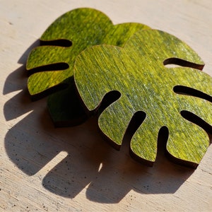Wood Monstera Palm Leaf, Green Stained Wood, Palm Leaf Cut Outs, Laser Cut Wood Shapes, Craft Supplies, Laser Cut Wood, FAST Shipping