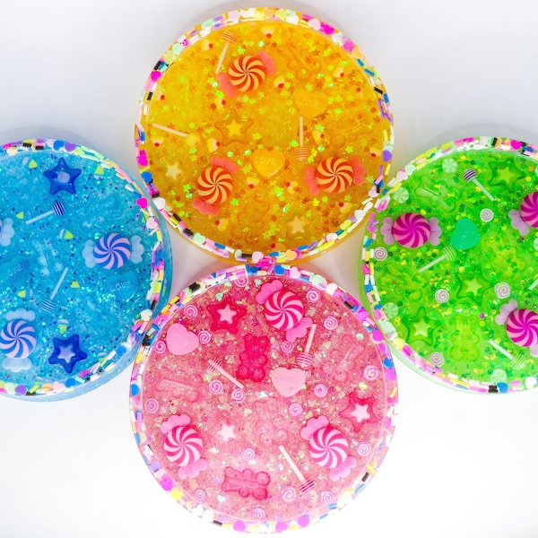 Resin Coasters: Pastel Candy Shop (Individual or Set)