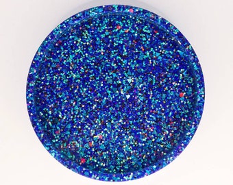 Resin Coasters: Electric Blue (Individual or Set)